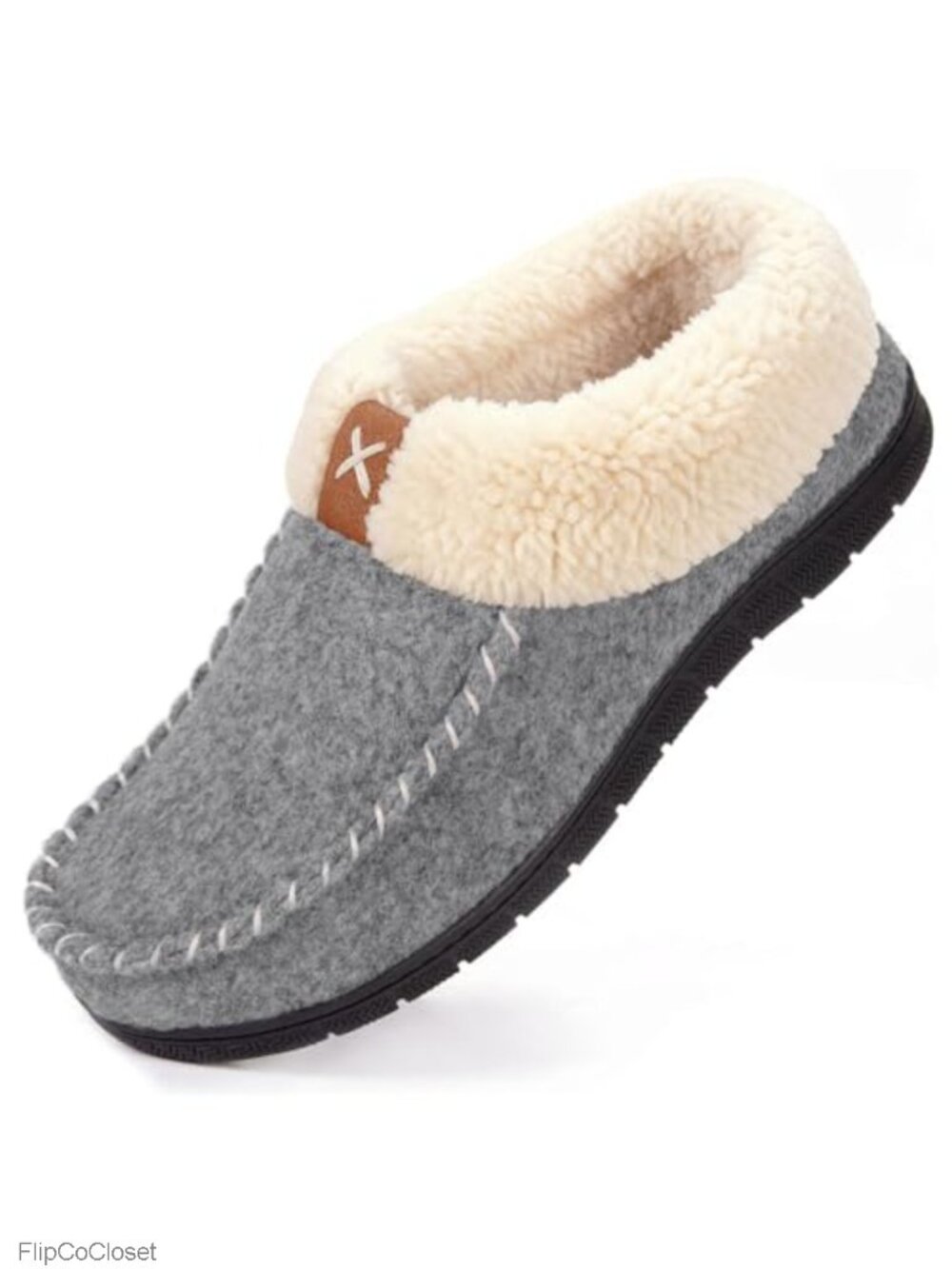 Memory Foam Mocc Fleece Lined Non-Slip House Shoes
